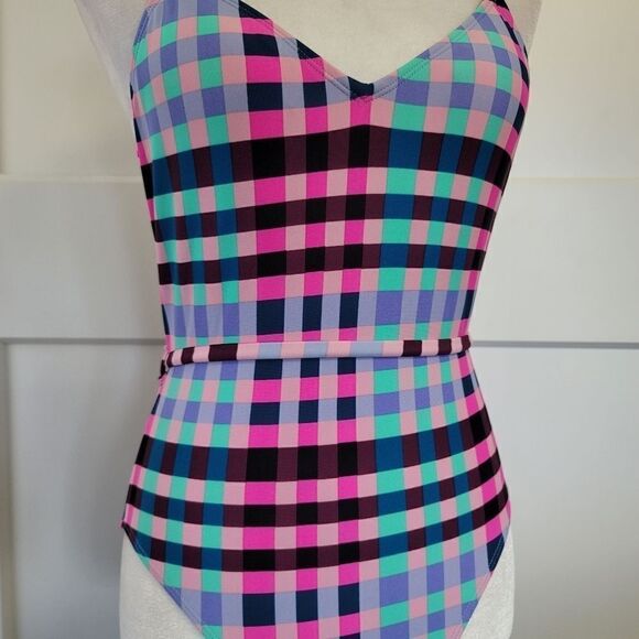 Hula honey check it out belted one-piece swimsuit - Picture 3 of 8